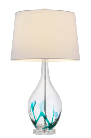 Harlan One Light Table Lamp in Clear / Turquoise