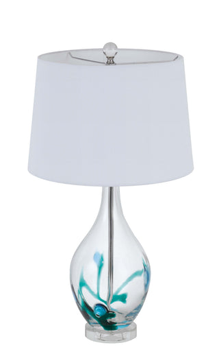 Harlan One Light Table Lamp in Clear / Turquoise
