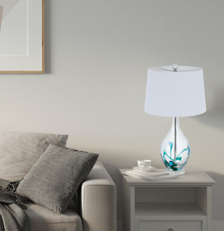 Harlan One Light Table Lamp in Clear / Turquoise