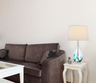 Harlan One Light Table Lamp in Clear / Turquoise