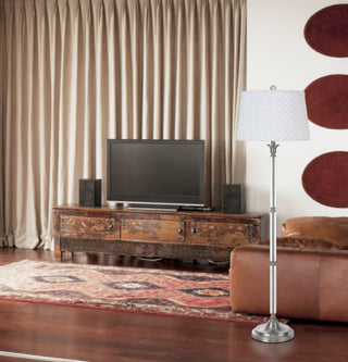 Ruston One Light Floor Lamp in Brushed Steel