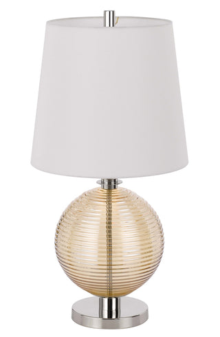 Salisbury One Light Table Lamp in Brushed Steel/Amber