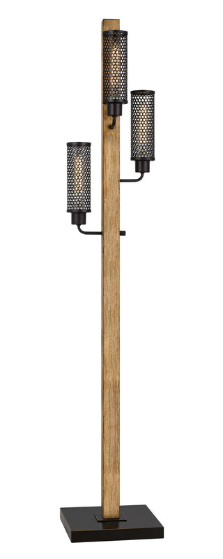 Lenox Three Light Floor Lamp in Light Oak