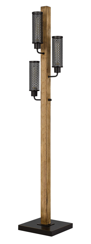 Lenox Three Light Floor Lamp in Light Oak