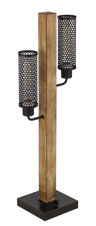 Lenox Two Light Table Lamp in Light Oak