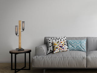 Lenox Two Light Table Lamp in Light Oak