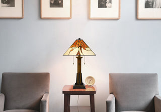 Tiffany Two Light Table Lamp in Tiffany