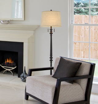 Torrington Two Light Floor Lamp in Rustic Iron
