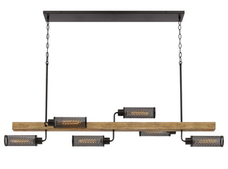 Lenox Six Light Island Chandelier in Light Oak