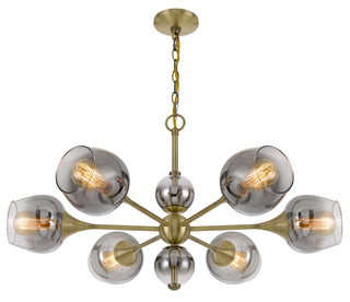 Pendelton Six Light Chandelier in Antique Brass