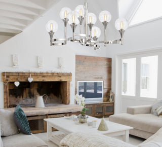Milbank Eight Light Chandelier in Chrome