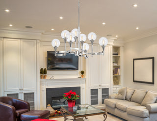 Milbank Eight Light Chandelier in Chrome