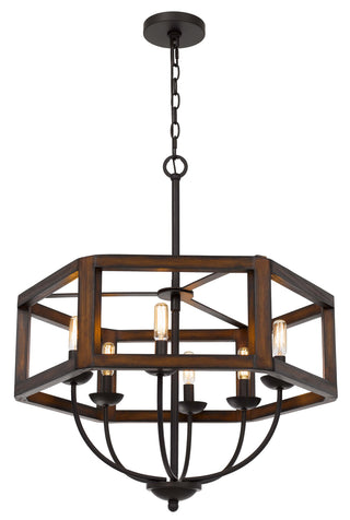 Renton Six Light Chandelier in Oak