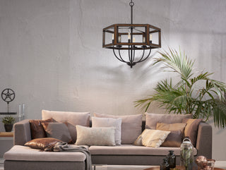 Renton Six Light Chandelier in Oak