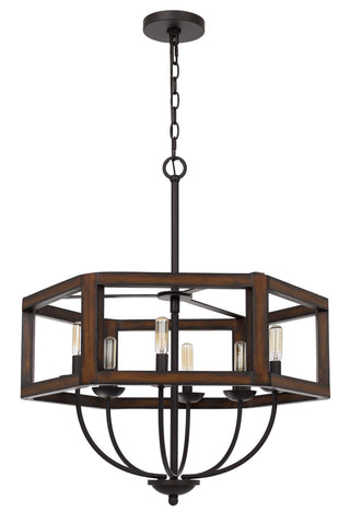 Cal Lighting - FX-3761-6 - Six Light Chandelier - Renton - Oak