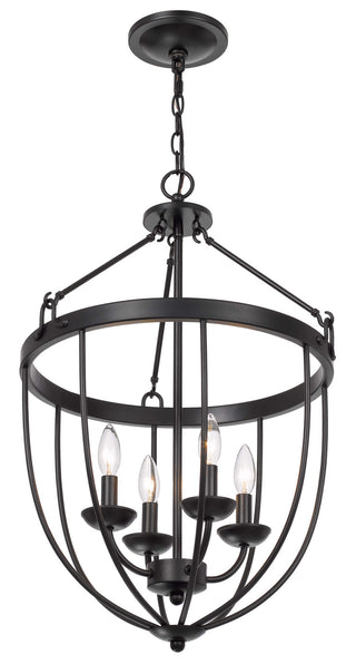 Grafton Four Light Chandelier in Matte Black