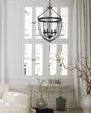 Grafton Four Light Chandelier in Matte Black