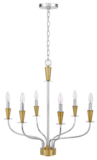 Cal Lighting - FX-3763-6 - Six Light Chandelier - Weston - Chrome/ Satin Brass