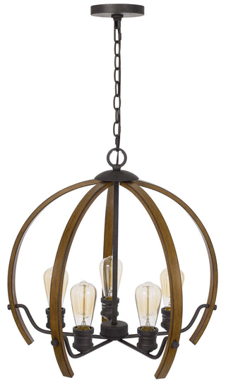 Riverton Five Light Chandelier in Oak