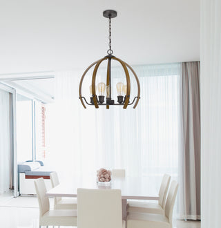 Riverton Five Light Chandelier in Oak