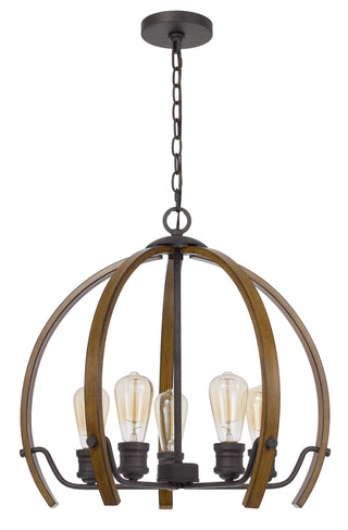Cal Lighting - FX-3764-5 - Five Light Chandelier - Riverton - Oak