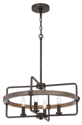 Rawlins Four Light Chandelier in Black Smith