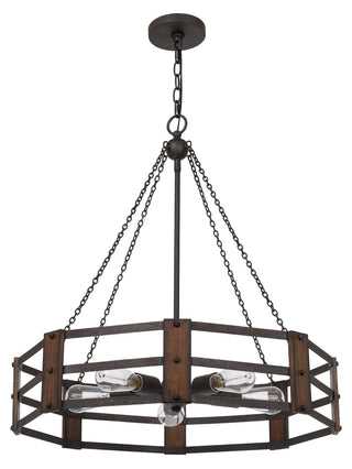 Cal Lighting - FX-3766-5 - Five Light Chandelier - Provo - Oak/Iron