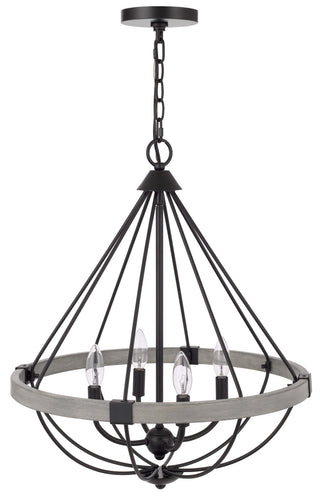 Somersworth Four Light Chandelier in White Washed / Black