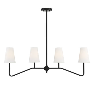 Meridian - M10078MBK - Four Light Linear Chandelier - Matte Black