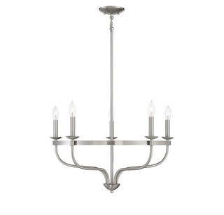 Meridian - M10087BN - Five Light Chandelier - Brushed Nickel