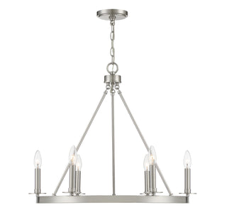 Meridian - M10093BN - Six Light Chandelier - Brushed Nickel
