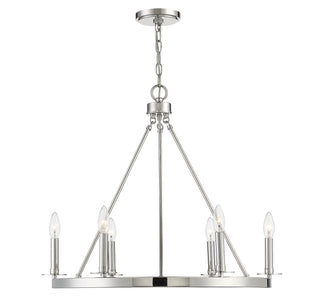 Meridian - M10093PN - Six Light Chandelier - Polished Nickel