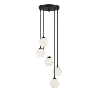 Meridian - M10094MBK - Five Light Chandelier - Matte Black
