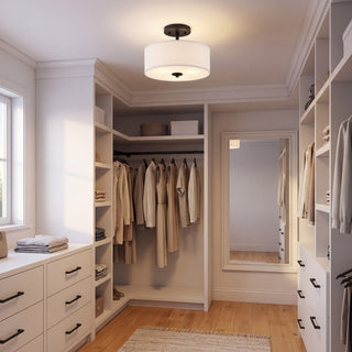 Msemi Two Light Semi-Flush Mount in Matte Black