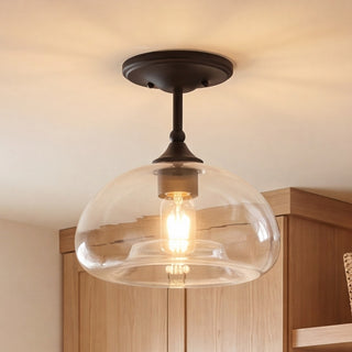 Msemi One Light Semi-Flush Mount in Matte Black