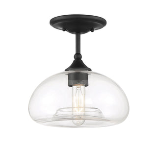 Meridian - M60017MBK - One Light Semi-Flush Mount - Msemi - Matte Black