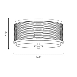 Mflus Three Light Flush Mount in Matte Black