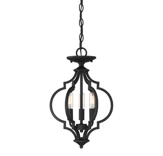 Meridian - M60055MBK - Three Light Convertible Semi-Flush/Pendant - Matte Black
