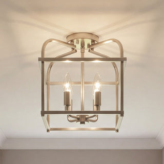Four Light Semi-Flush Mount in Brushed Nickel