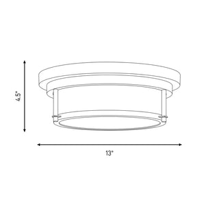 Two Light Flush Mount in Brushed Nickel