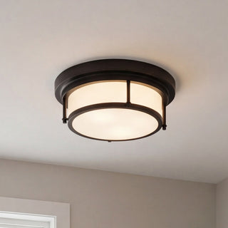 Two Light Flush Mount in Matte Black