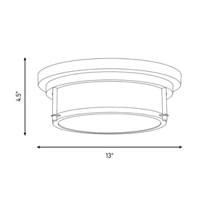 Two Light Flush Mount in Oil Rubbed Bronze