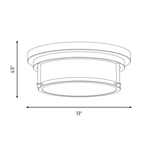 Two Light Flush Mount in Polished Nickel