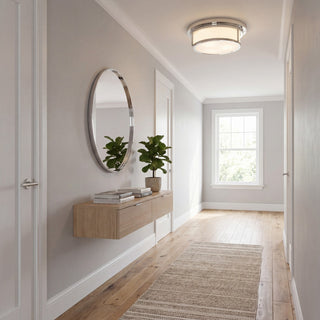 Two Light Flush Mount in Polished Nickel