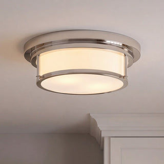 Two Light Flush Mount in Polished Nickel