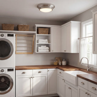 Two Light Flush Mount in Brushed Nickel