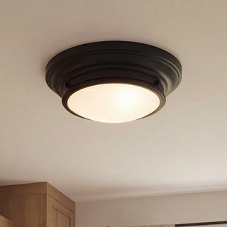 Two Light Flush Mount in Matte Black