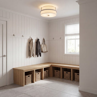 Two Light Flush Mount in Brushed Nickel