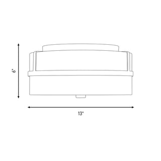 Two Light Flush Mount in Matte Black