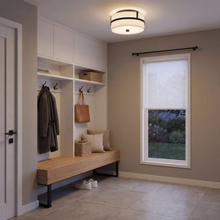 Two Light Flush Mount in Matte Black